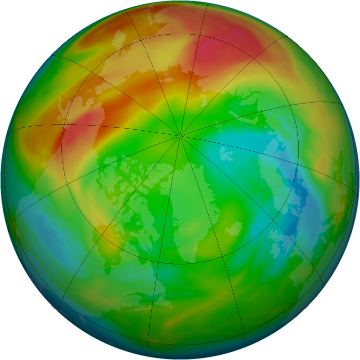 Arctic ozone map for 03 February 2005